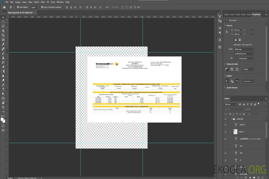 Modèle de relevé bancaire de preuve d'adresse de compte du Commonwealth d'Australie template Modèle de relevé bancaire de preuve d'adresse de compte du Commonwealth d'Australie template